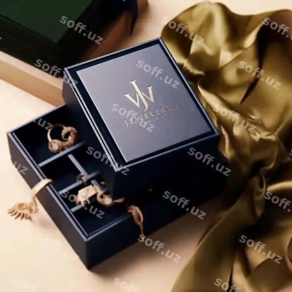 Logotip modeli qimmatbaho ziravorlar qora quticha | Logo mockup luxury jewelry black box