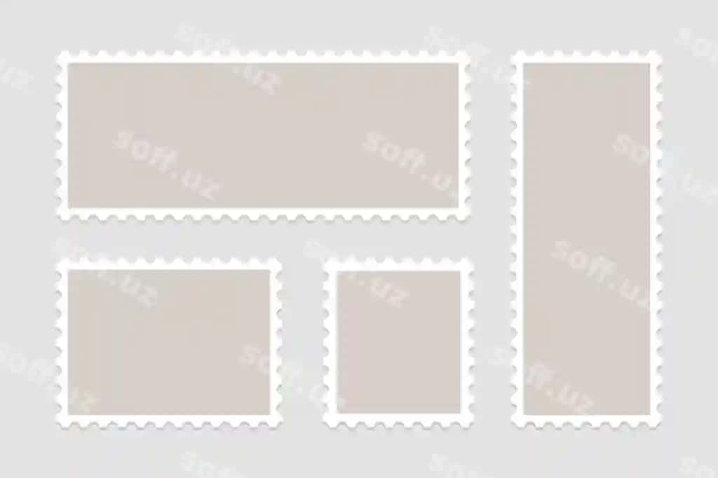 Bo'sh pochta belgilari komplekti, ramkalar, pochta belgilari | Set blank postage stamps frames postage stamps