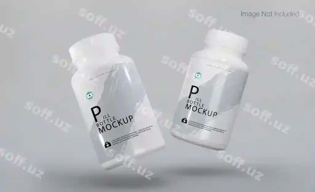 Realist pill bottle mockup dizayni | Realistic pill bottle mockup design