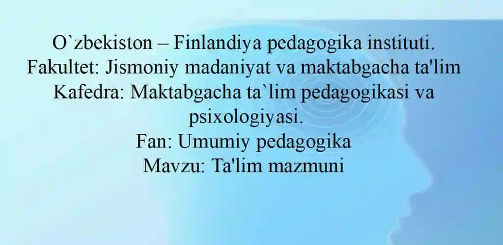 Ta'lim mazmuni