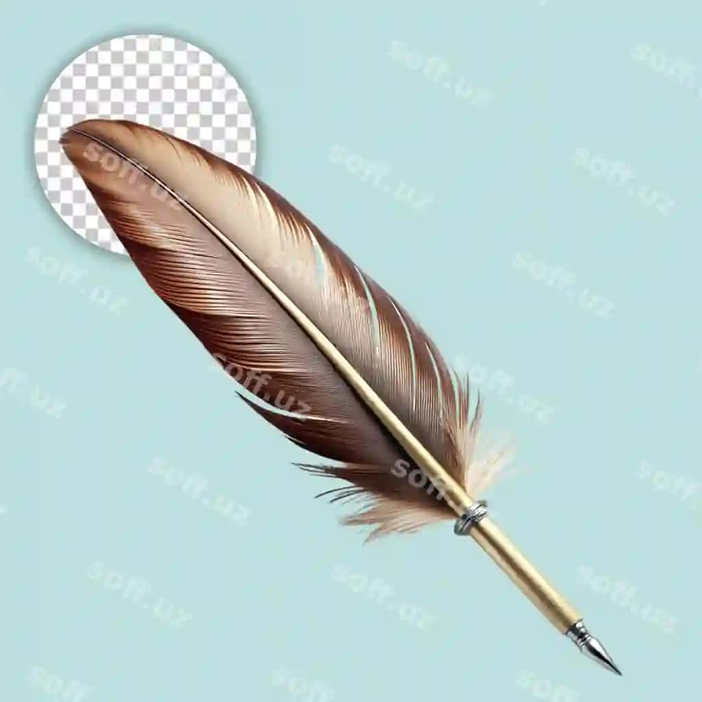 Qadimiy quyiq qalam shaffof fon | Antique quill pen transparent background