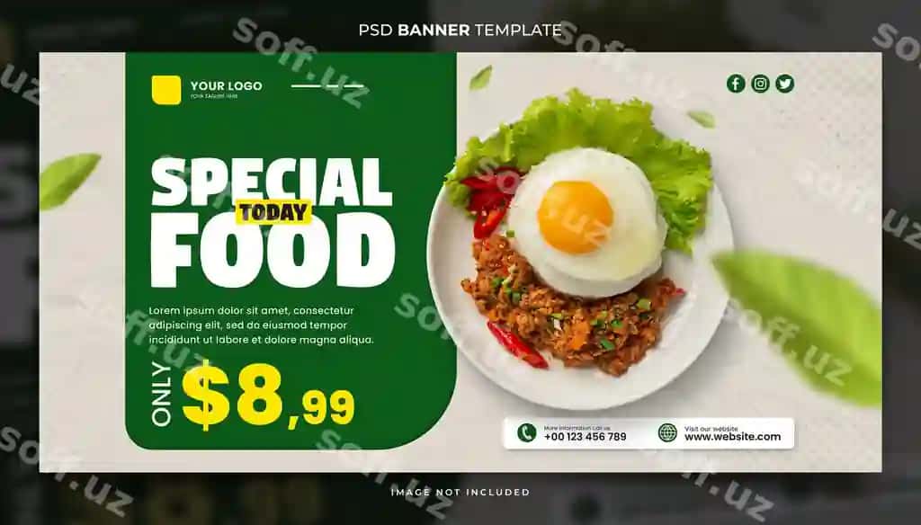Maxsus ovqat menyu banner shablon | Special food menu banner template