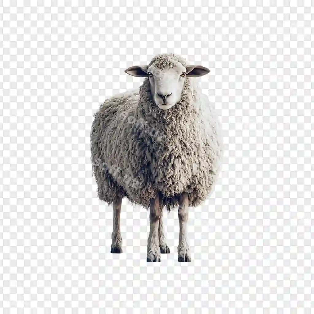 Puxlu qoy shaffof fonda ajraltirilgan | Fluffy sheep isolated transparent background