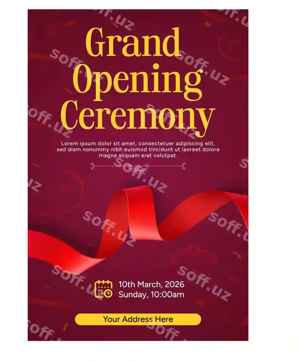 Vektor katta ochish marosimi uchun shablon flyer dizayn reklamasi | Vector grand opening ceremony template flyer design advertising