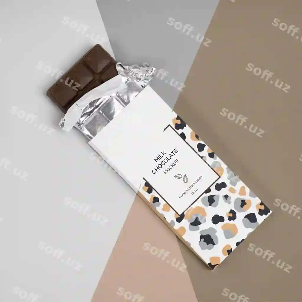 Shokolad qadoqlash namunasi | Chocolate packaging mockup