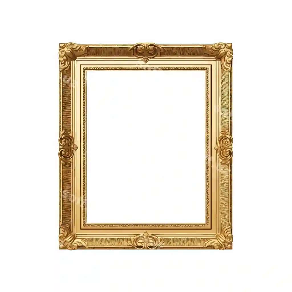Klassik oltin fotosurat ramkasi tekis vektor illustratsiya dizayni | Classic gold photo frame flat vector illustration design