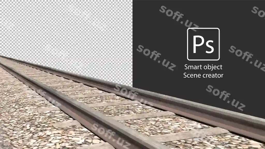 3-o'lchovli temir yo'li ajraltirilgan | 3d train track isolated