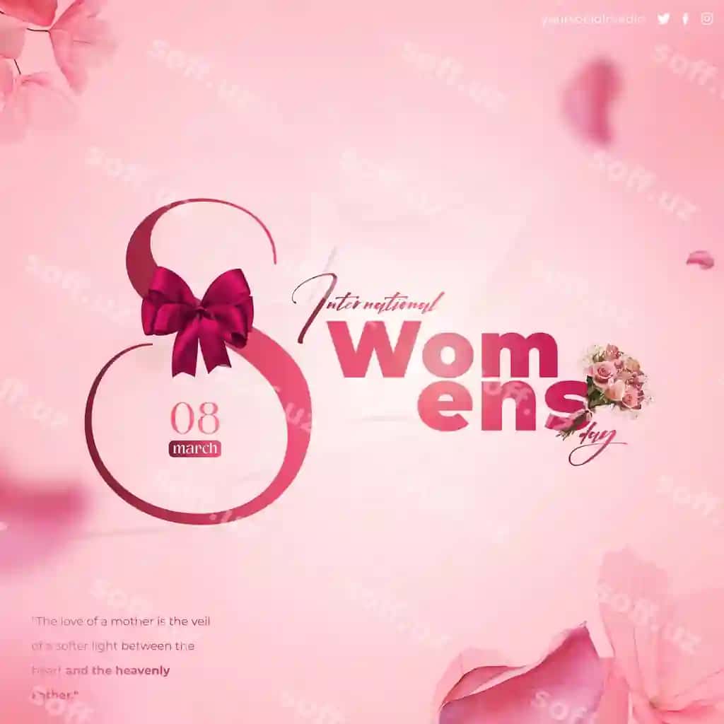 Baxtli Xalqaro Ayollar kuni tabriklash plakati | Happy international womens day celebration poster