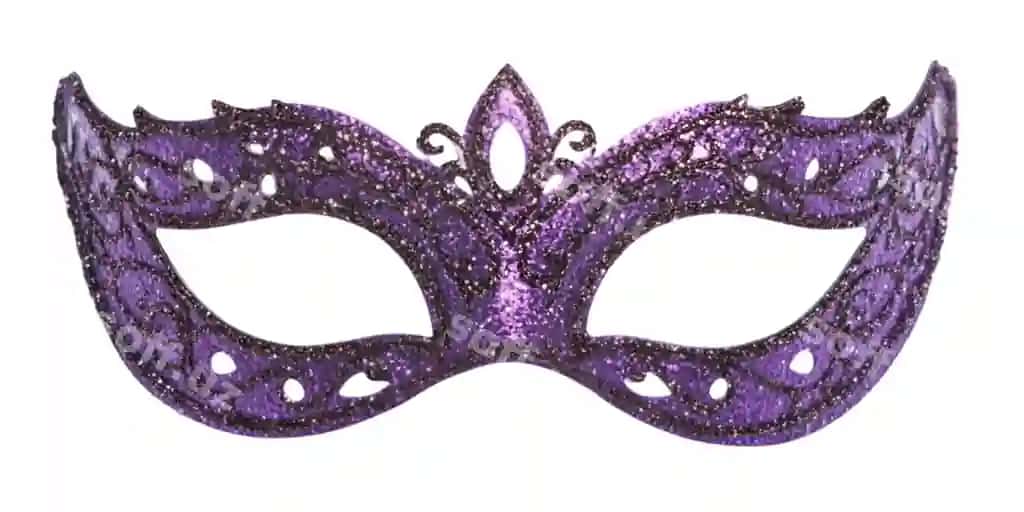 Binafshe maska kumtor naqshli yuqori qismi | Purple mask with silver design top