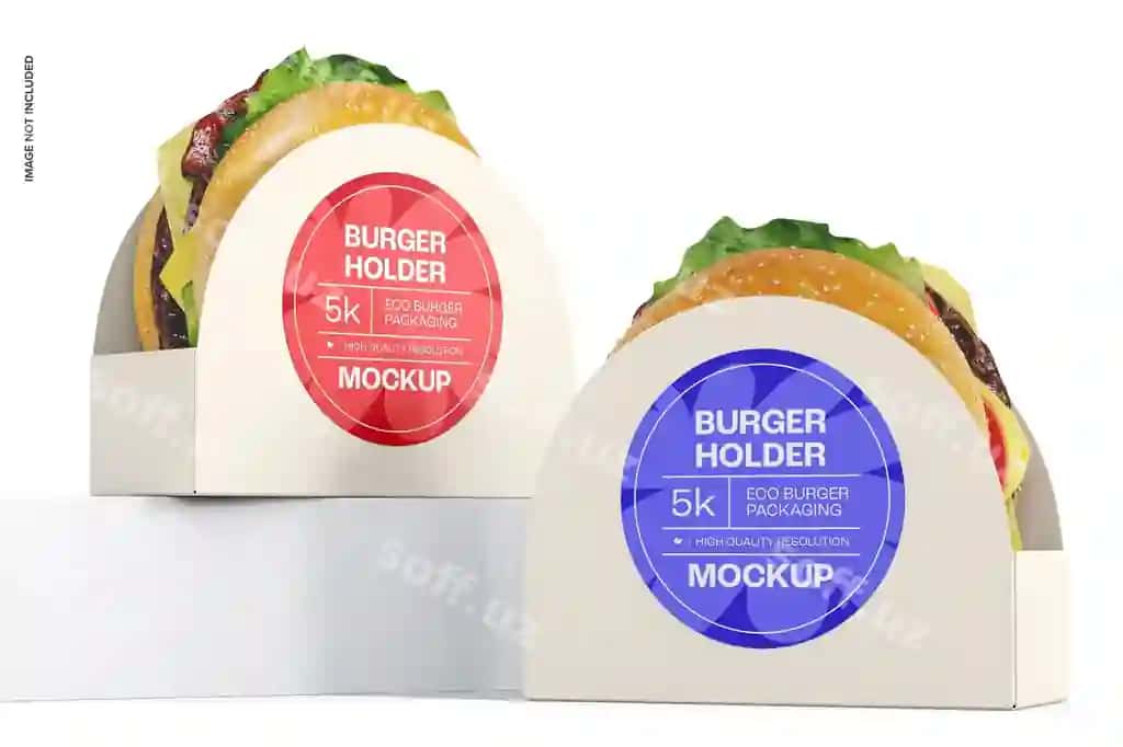 Burger tutqichi mockup podium | Burger holder mockup podium