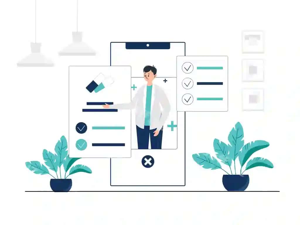 Shifokor kasalxona xizmat kontseptsiyasi flats illustratsiyasi | Doctor hospital service concept flat illustration