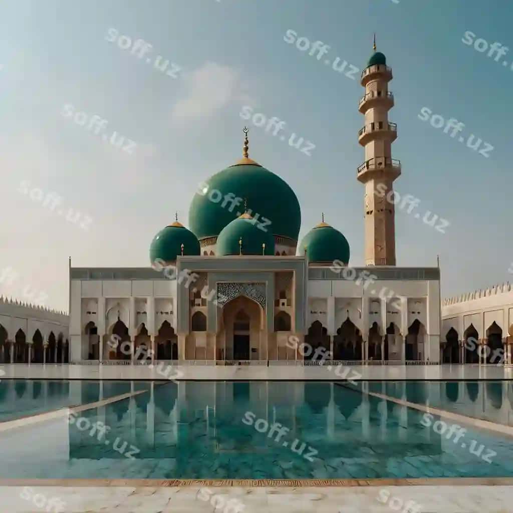 Jumma muborak arab shrifti ijtimoiy tarmoqlardagi post (masjid bilan) | Jumma mubarak arabic calligraphy social media post with mosque