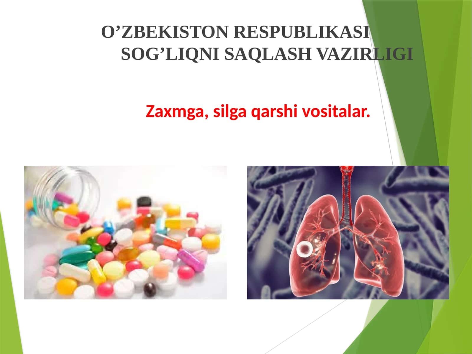 Zaxmga va Silga qarshi dori vositalar
