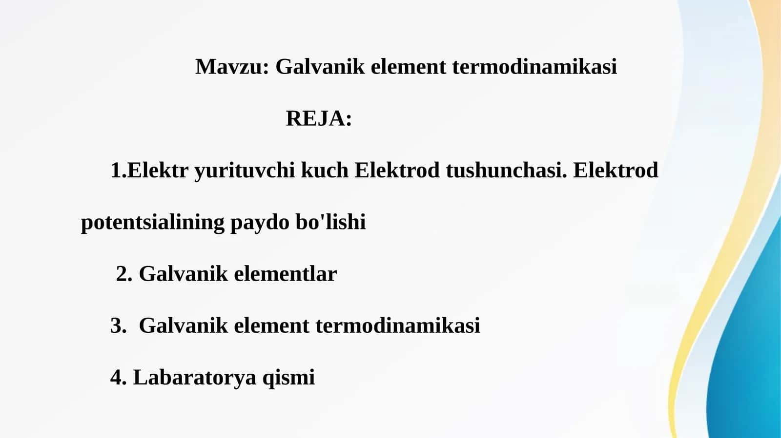 Galvanik element termodinamikasi