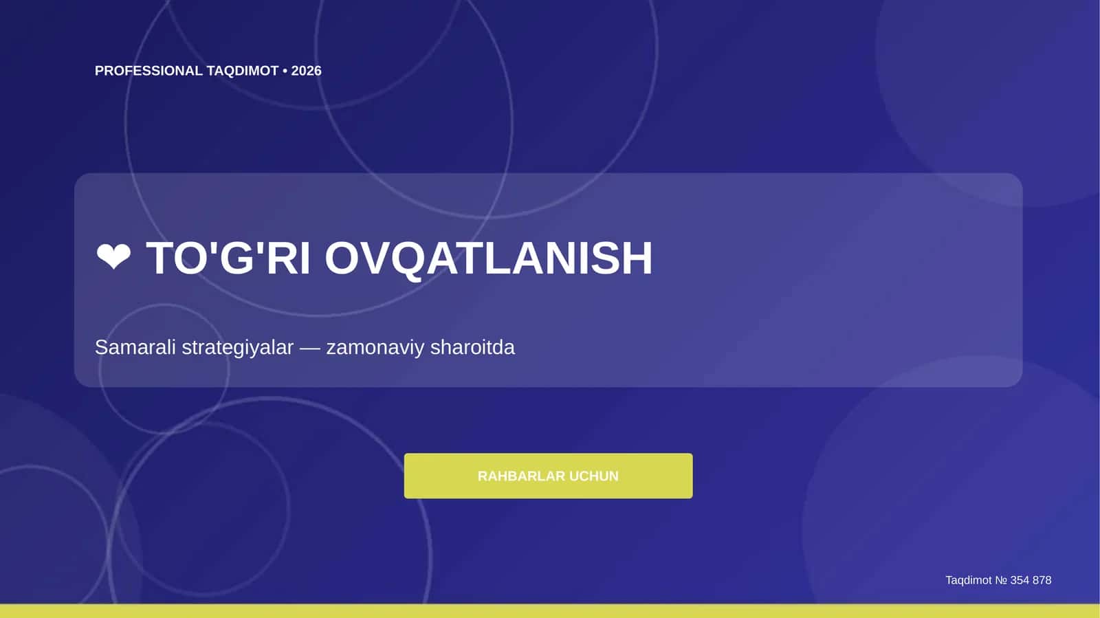 TO'G'RI OVQATLANISH