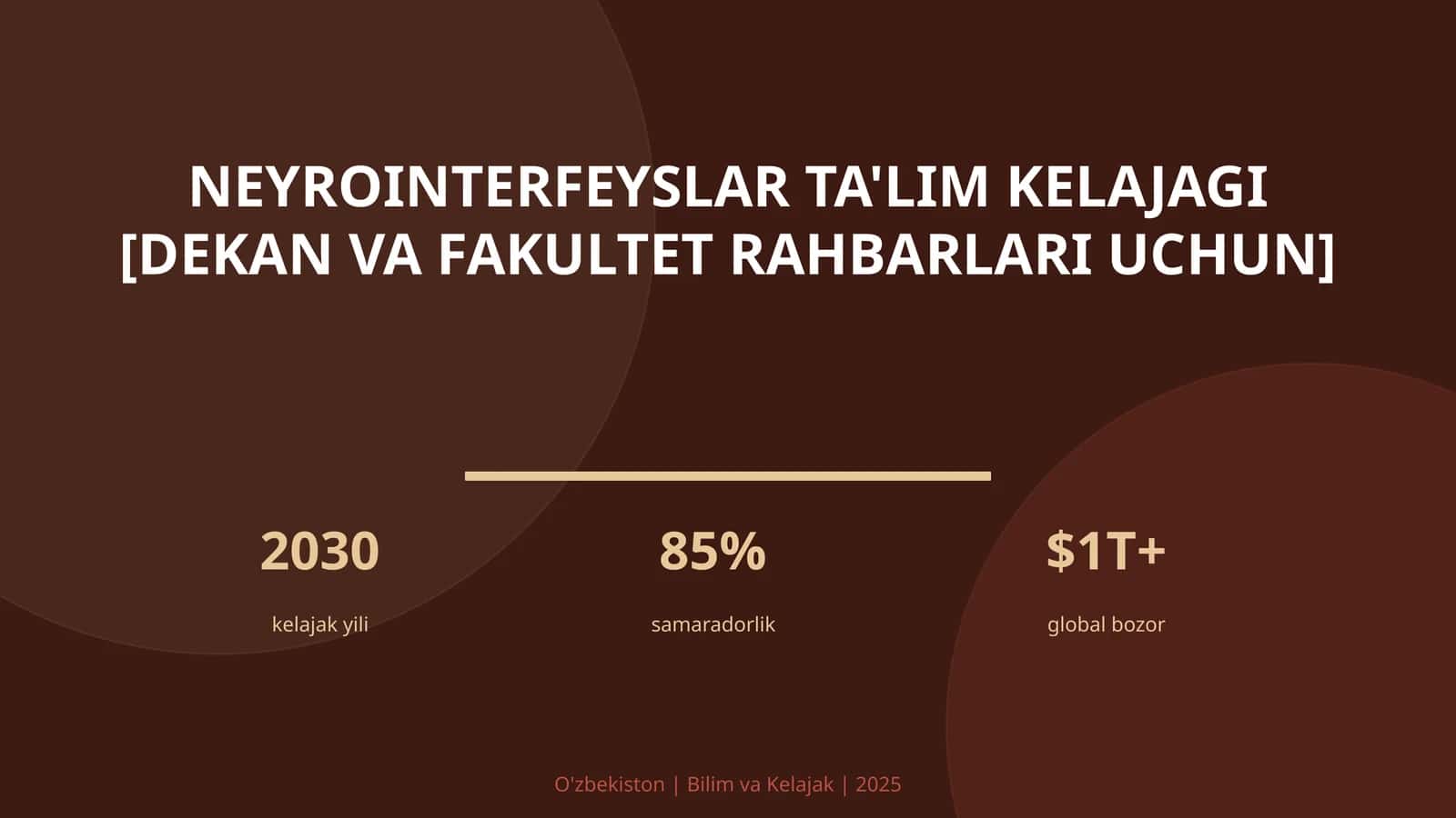 Neyrointerfeyslar ta'lim kelajagi [dekan va fakultet rahbarlari uchun]