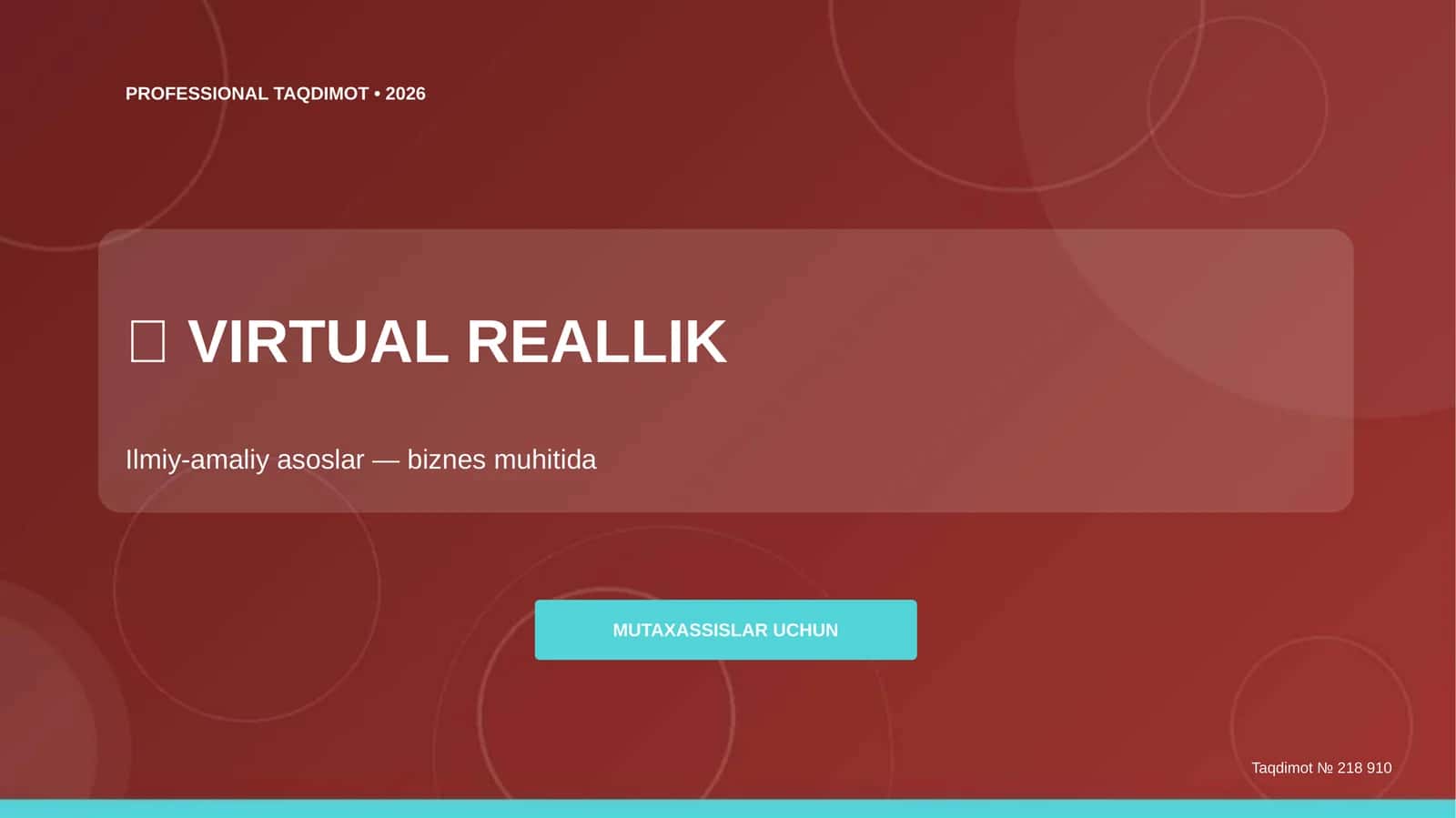 Virtual reallik: ilmiy-amaliy asoslar (biznes muhitida) [mutaxassislar uchun]