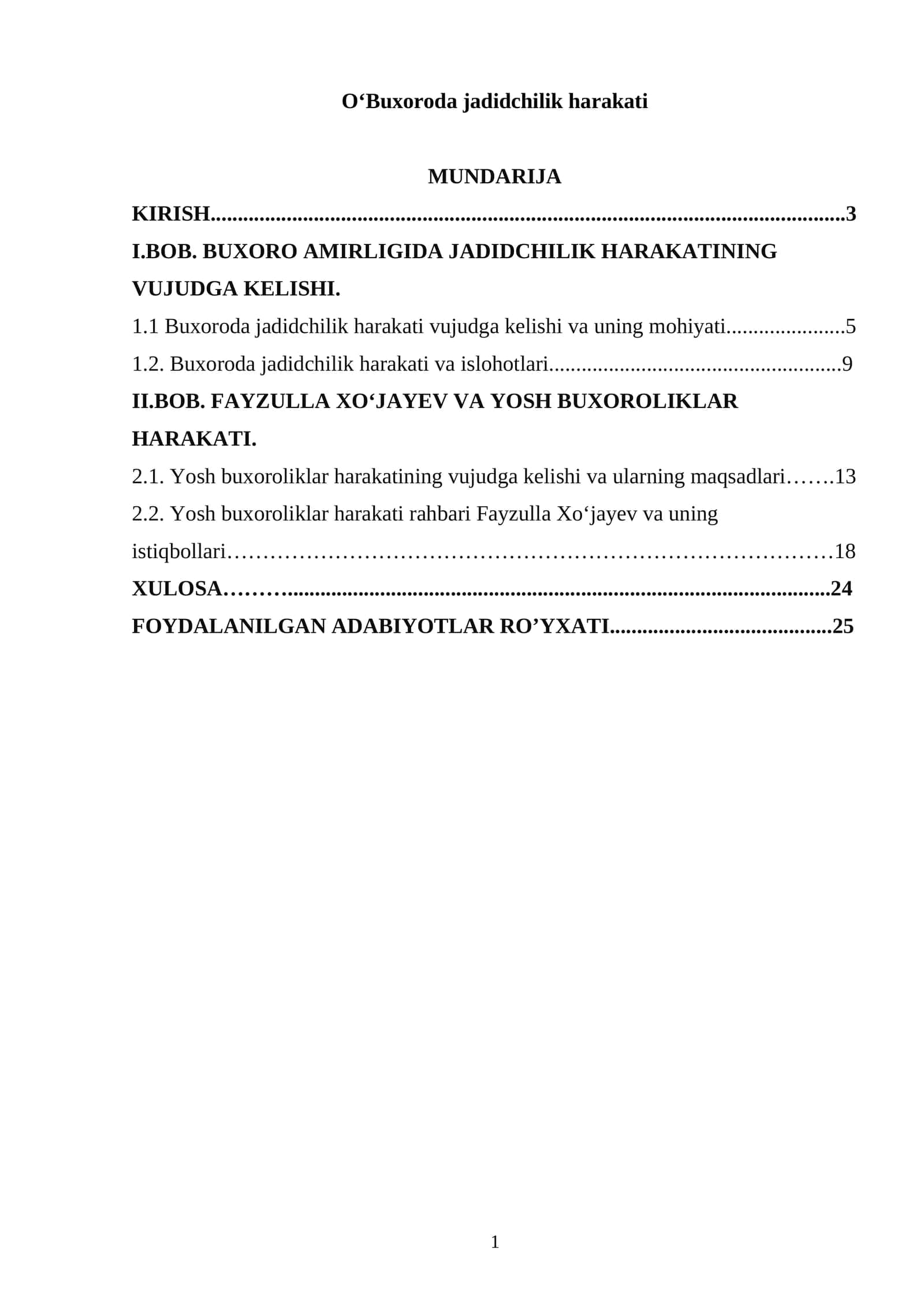 Buxoroda jadidchilik harakati