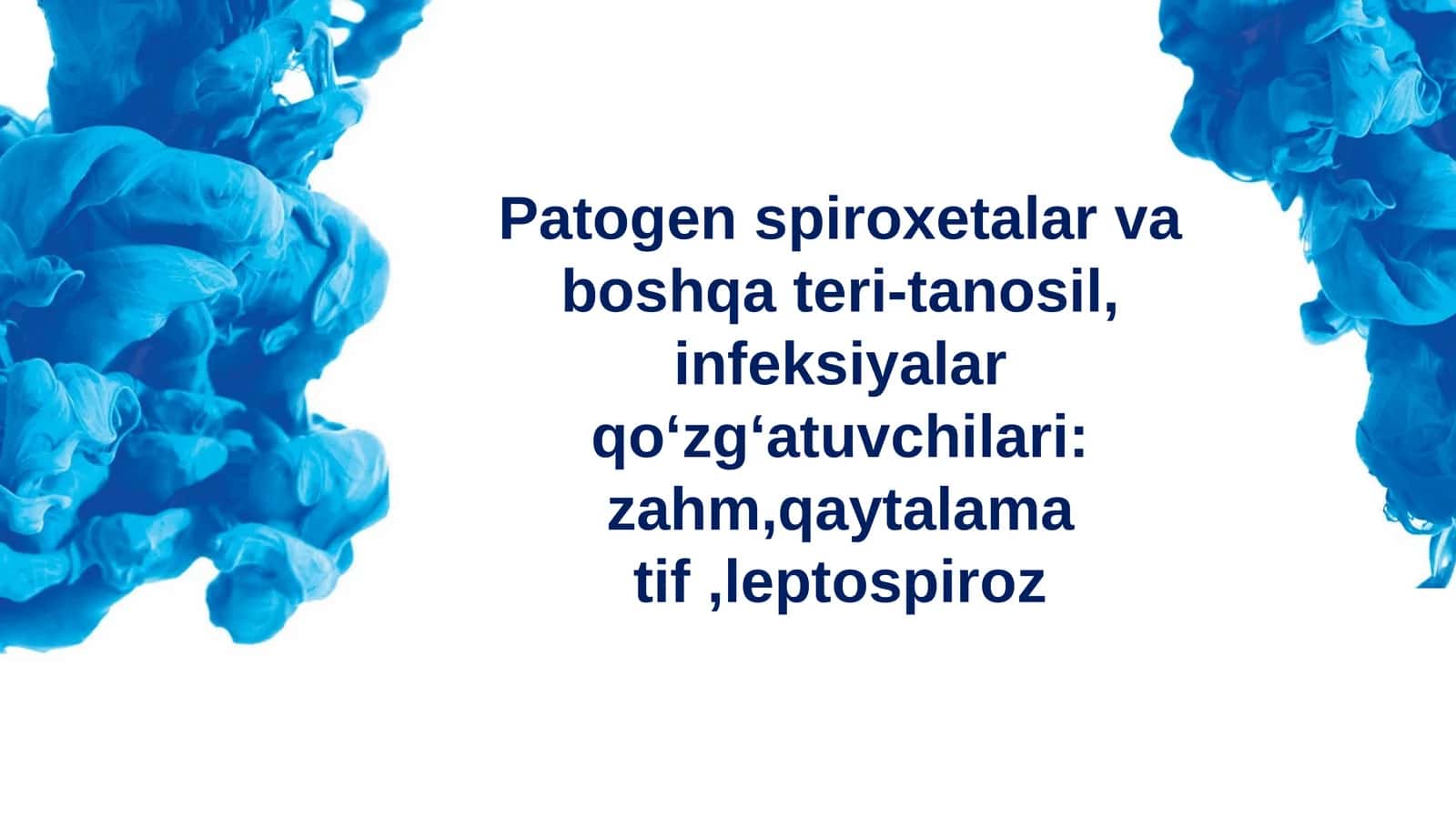 Zahm,qaytalama tif va leptosiporoz qoʻzgʻatuvchilari
