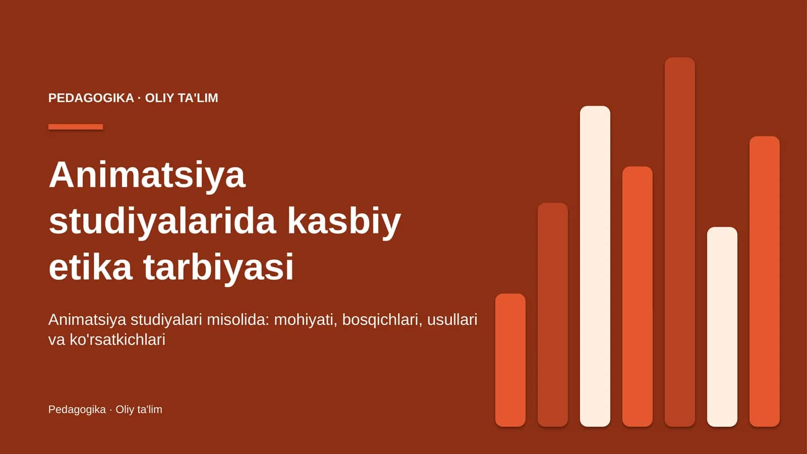 Animatsiya studiyalarida kasbiy etika tarbiyasi