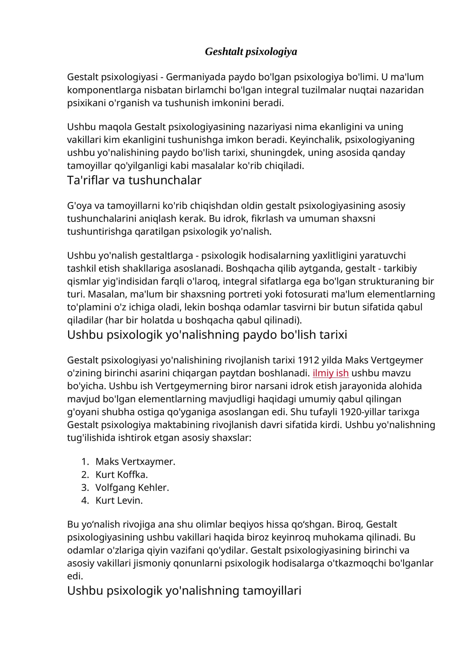 Gestalt psixologiyasi