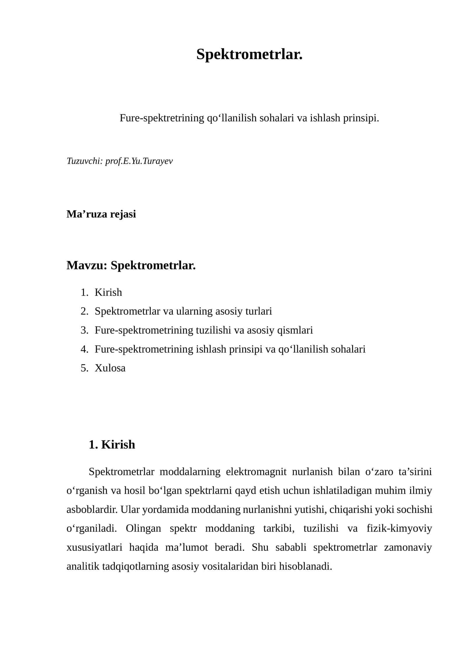 Spektrometrlar