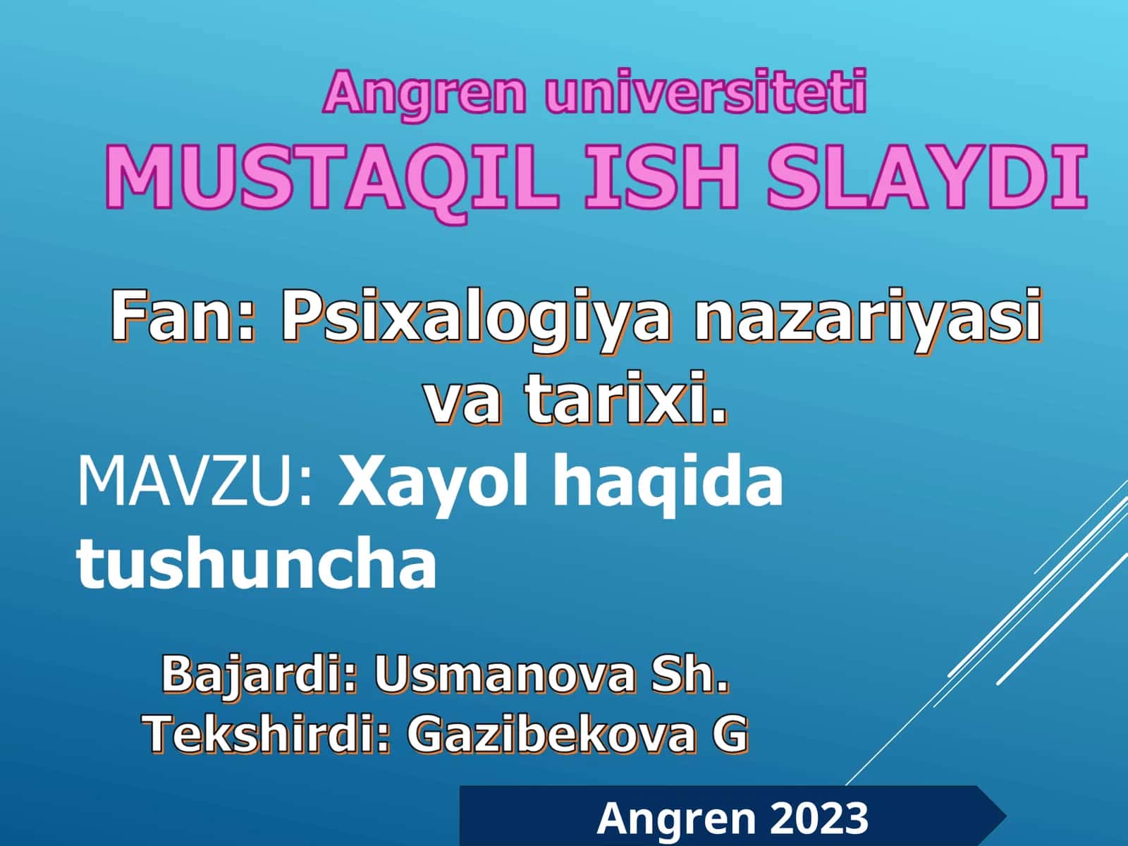 HAYOL HAQIDA TUSHUNCHA