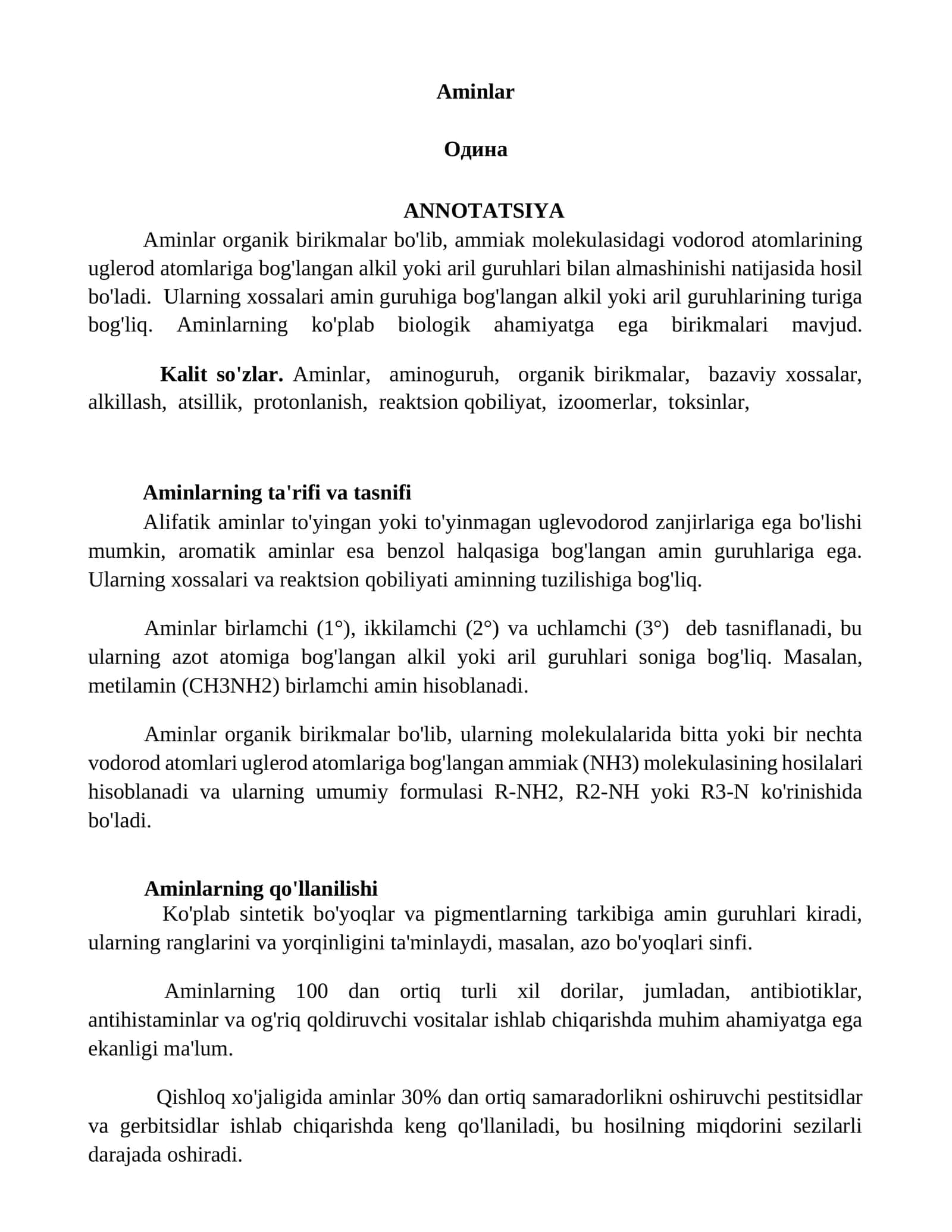 Aminlar