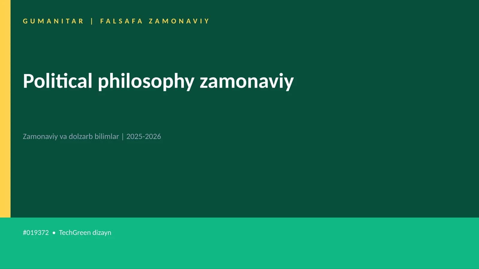Political philosophy zamonaviy