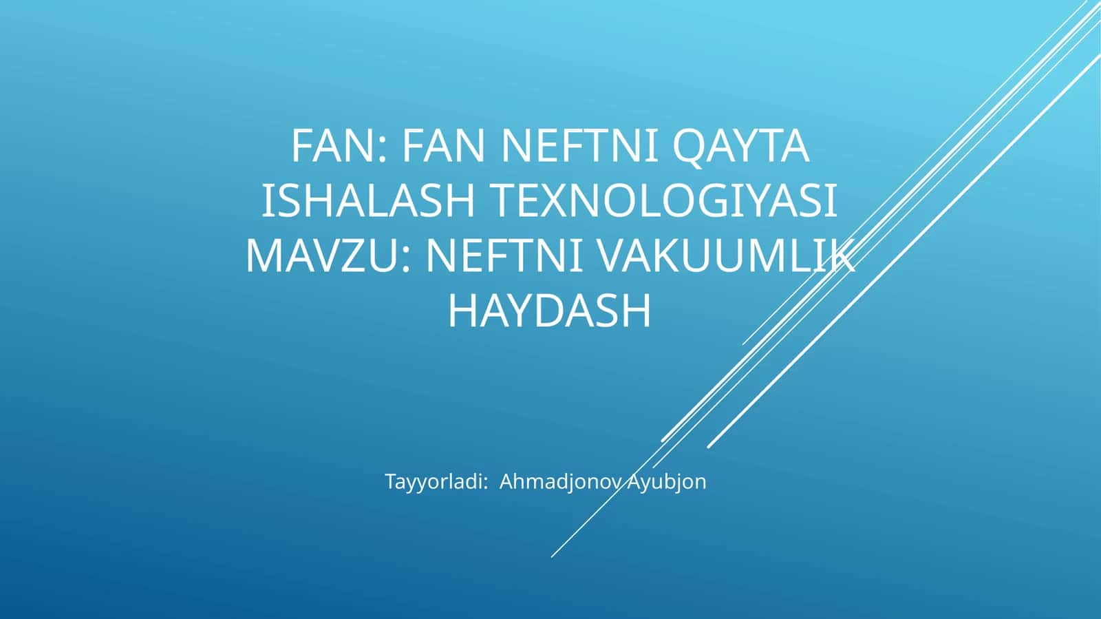 NEFTNI VAKUUMLIK HAYDASH