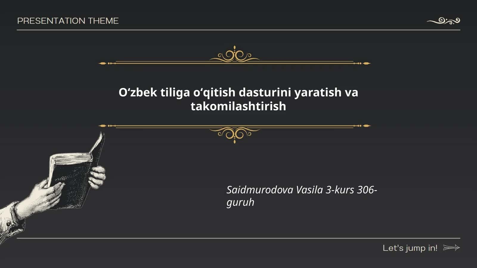 Oʻzbek tiliga oʻqitish dasturini yaratish va takomilashtirish