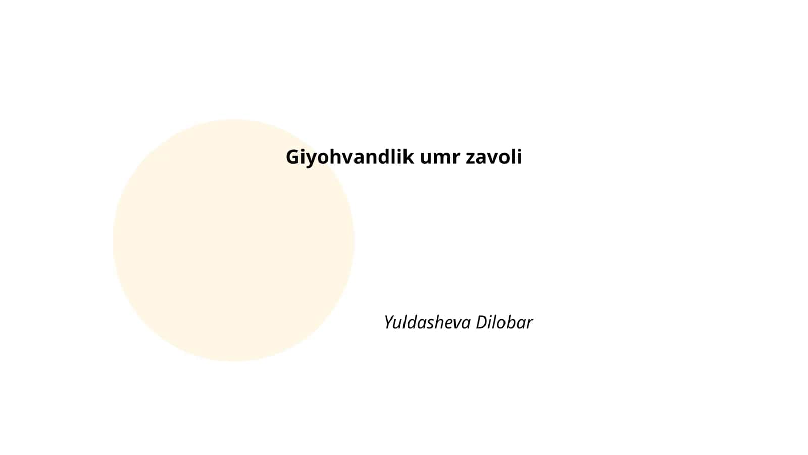 Giyohvandlik umr zavoli