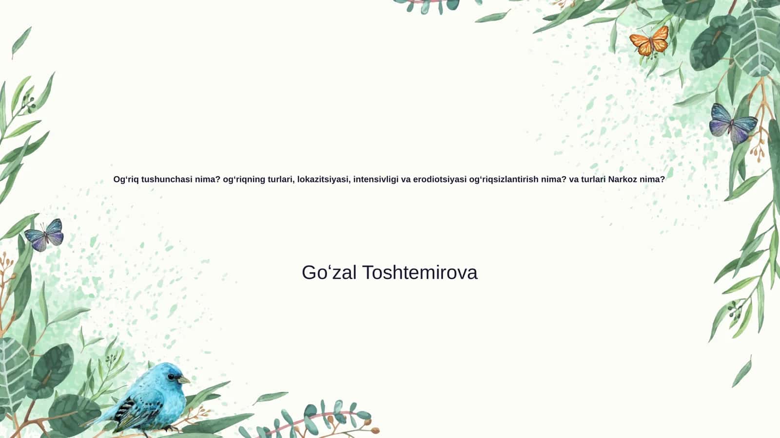 Ogʻriq tushunchasi va uning psixologik aspektlari