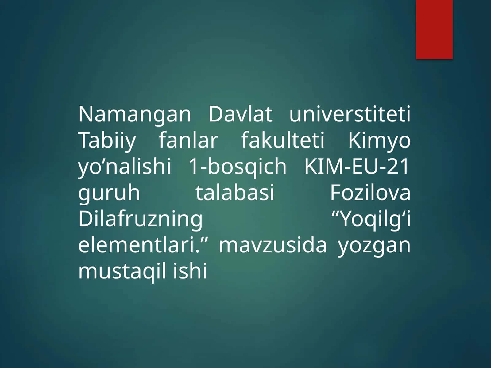 Yoqilgʻi elementlarining kimyo