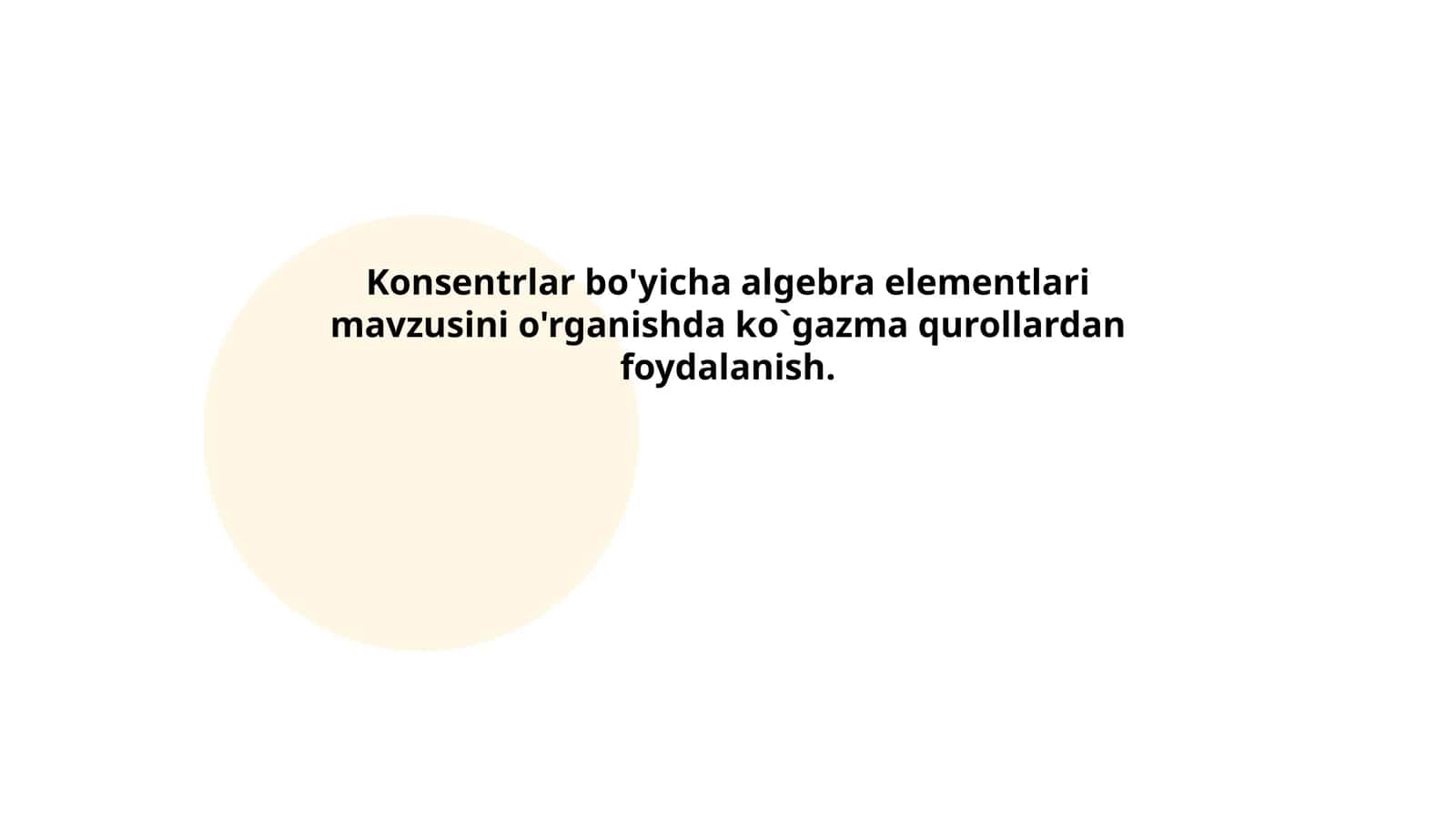 Konsentrlar bo'yicha algebra elementlari