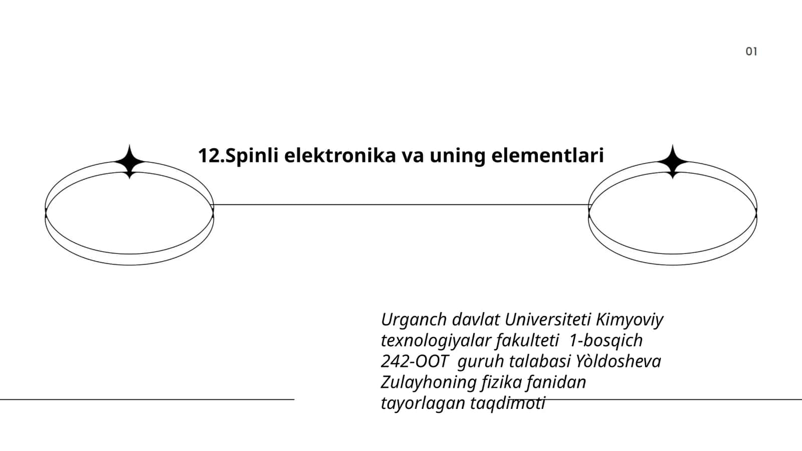 Spinli elektronika va uning elementlari