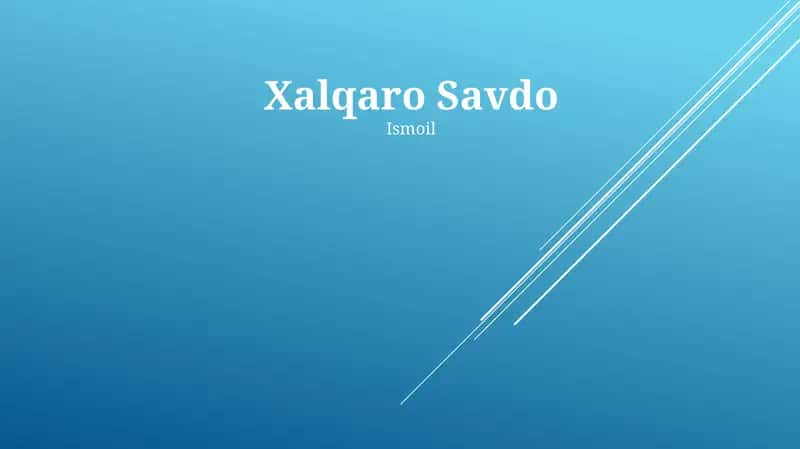 Xalqaro Savdo