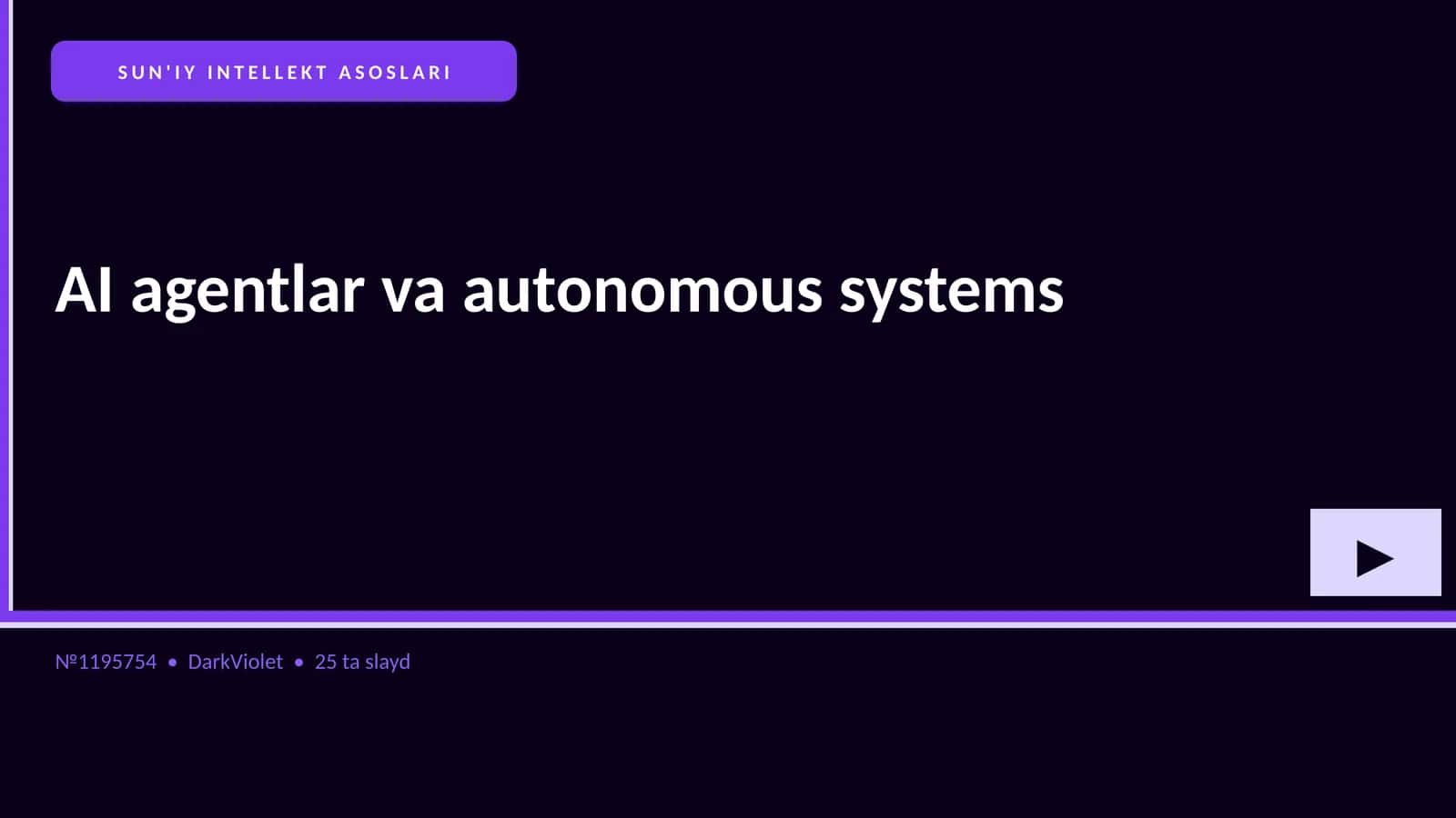 SUN'IY INTELLEKT ASOSLARI