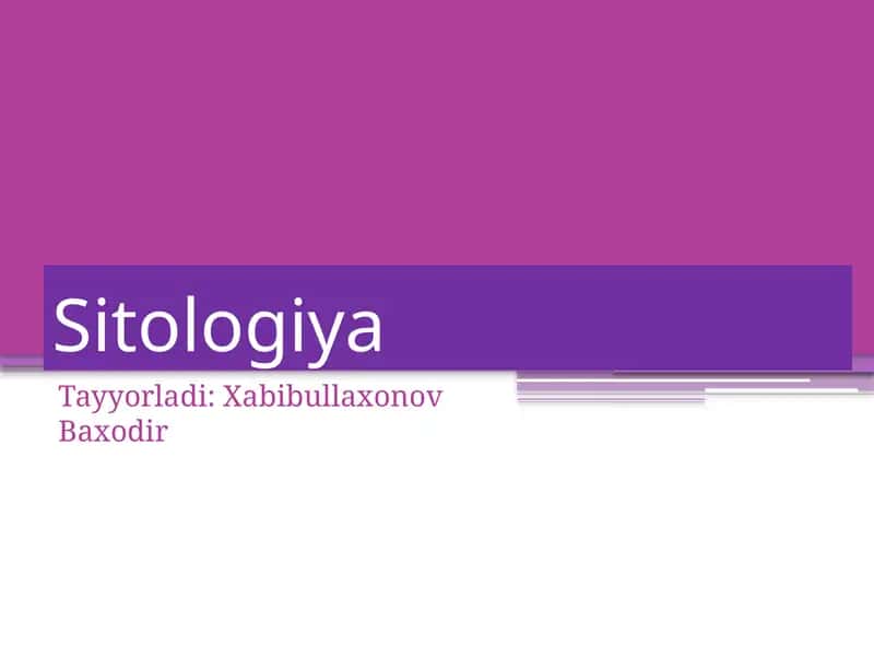 Sitologiya