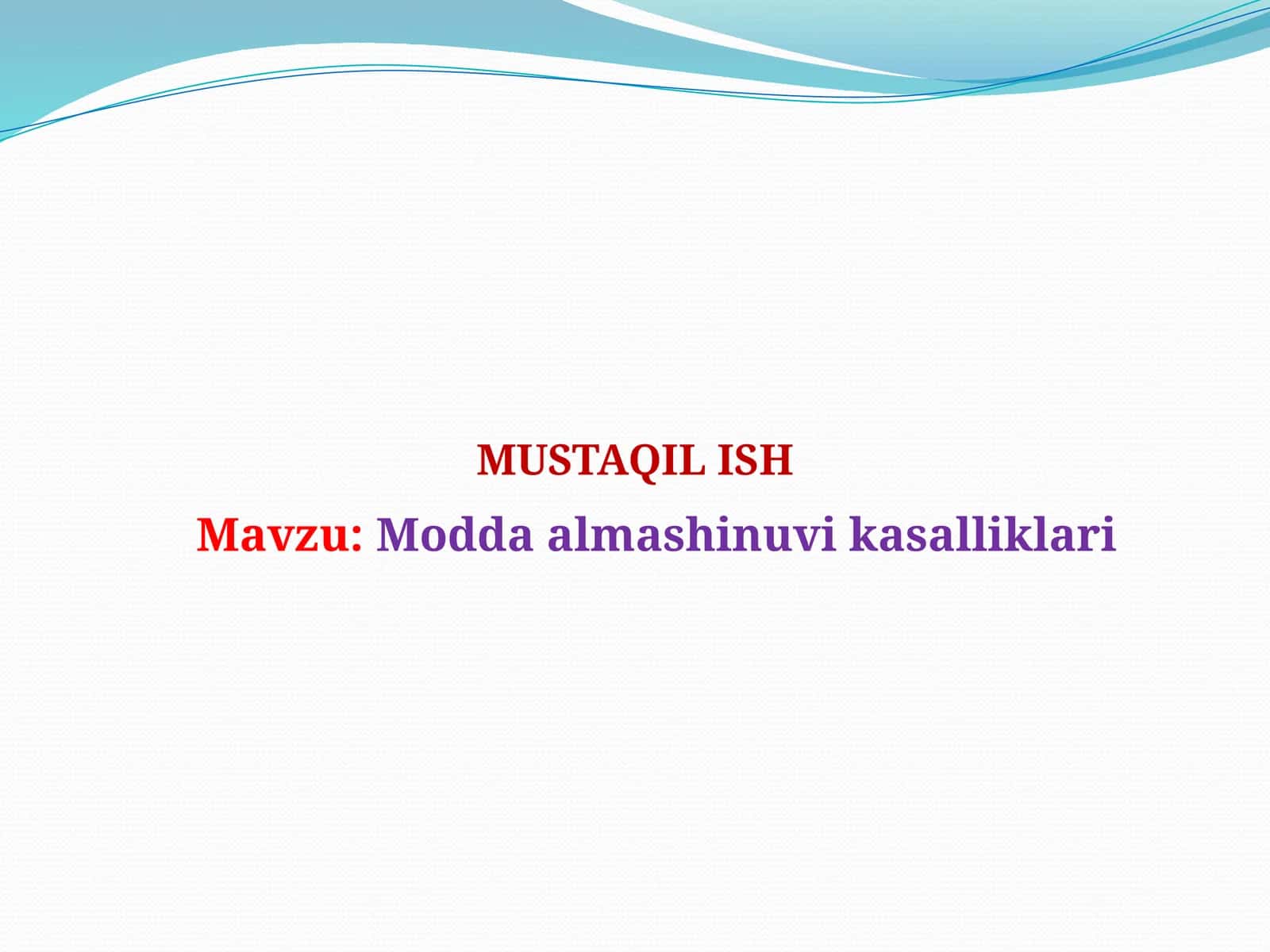 Modda almashinuv kasalliklari