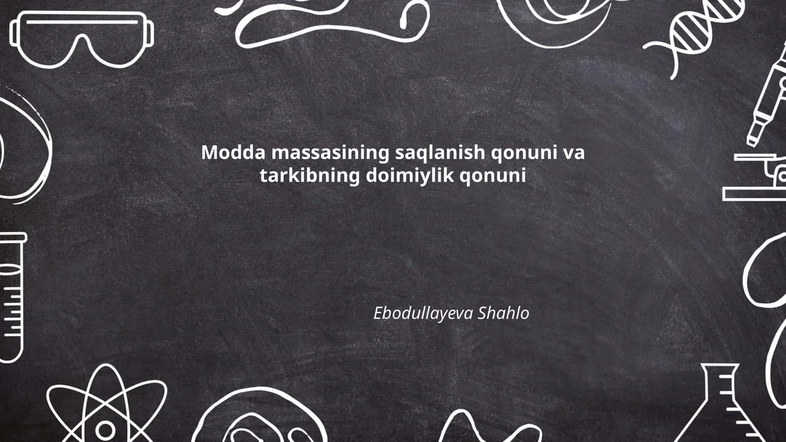 Modda massasining saqlanish qonuni