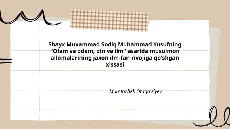 Olam va odam, din va ilm