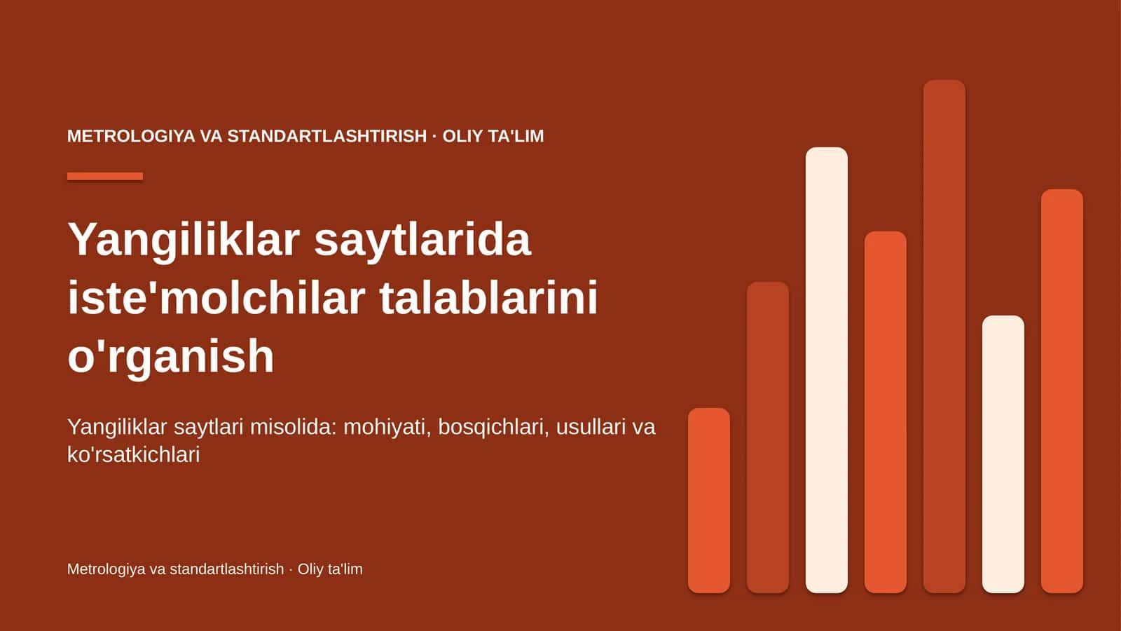 Yangiliklar saytlarida iste'molchilar talablarini o'rganish