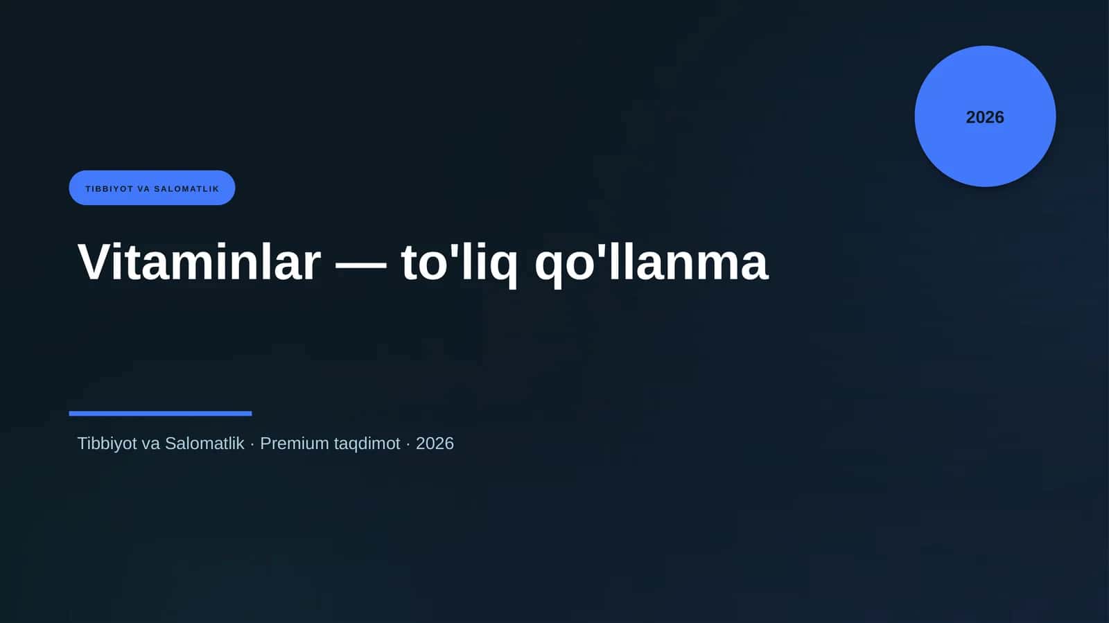 Vitaminlar — to'liq qo'llanma