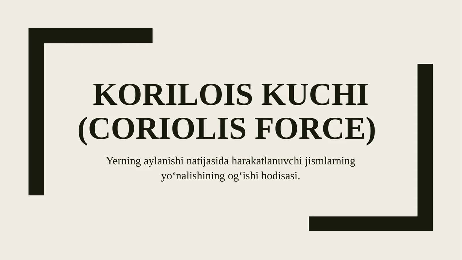 Koriloiskuchi(Coriolis force)
