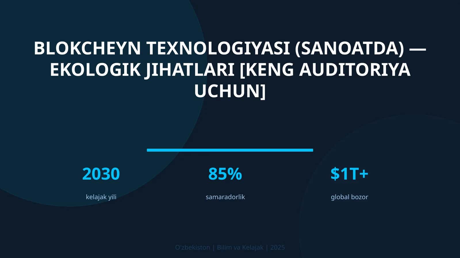 Blokcheyn texnologiyasi (sanoatda) — ekologik jihatlari [keng auditoriya uchun]