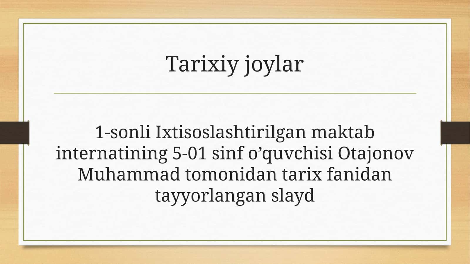 Tarixiy joylar