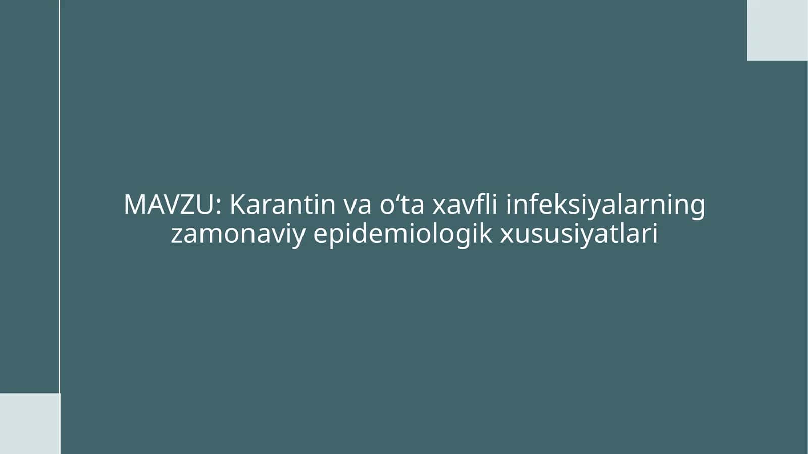 Karantin va o‘ta xavfli infeksiyalar (K va O‘XI) bilan kasallangan bemor aniqlanganda yoki gumon qil