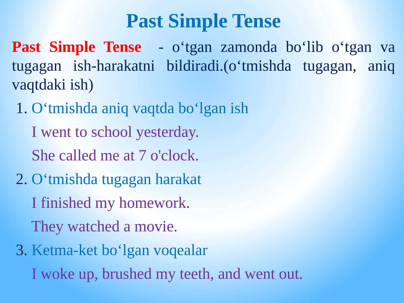 Past Simple Tense