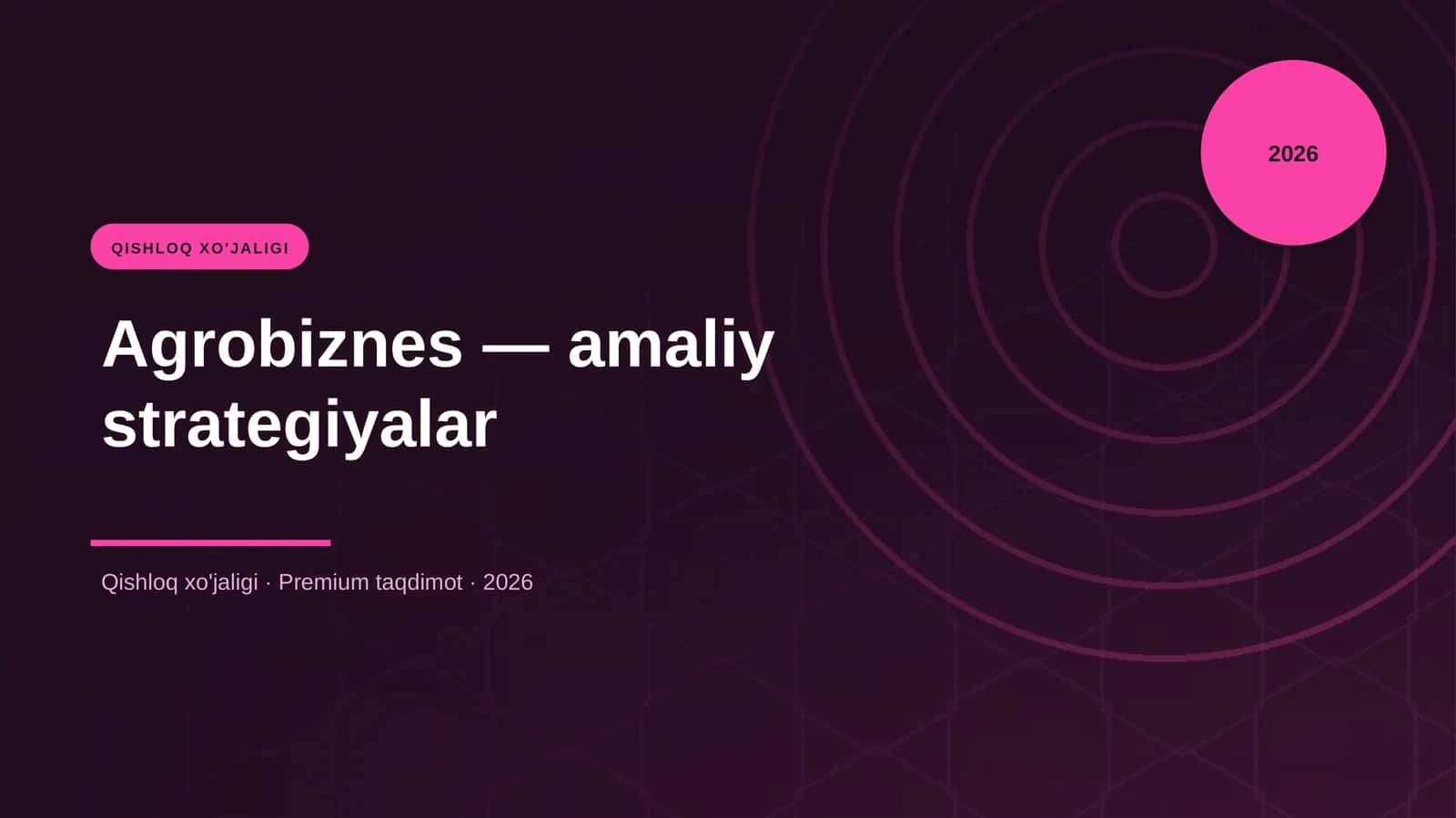 Agrobiznes — amaliy strategiyalar